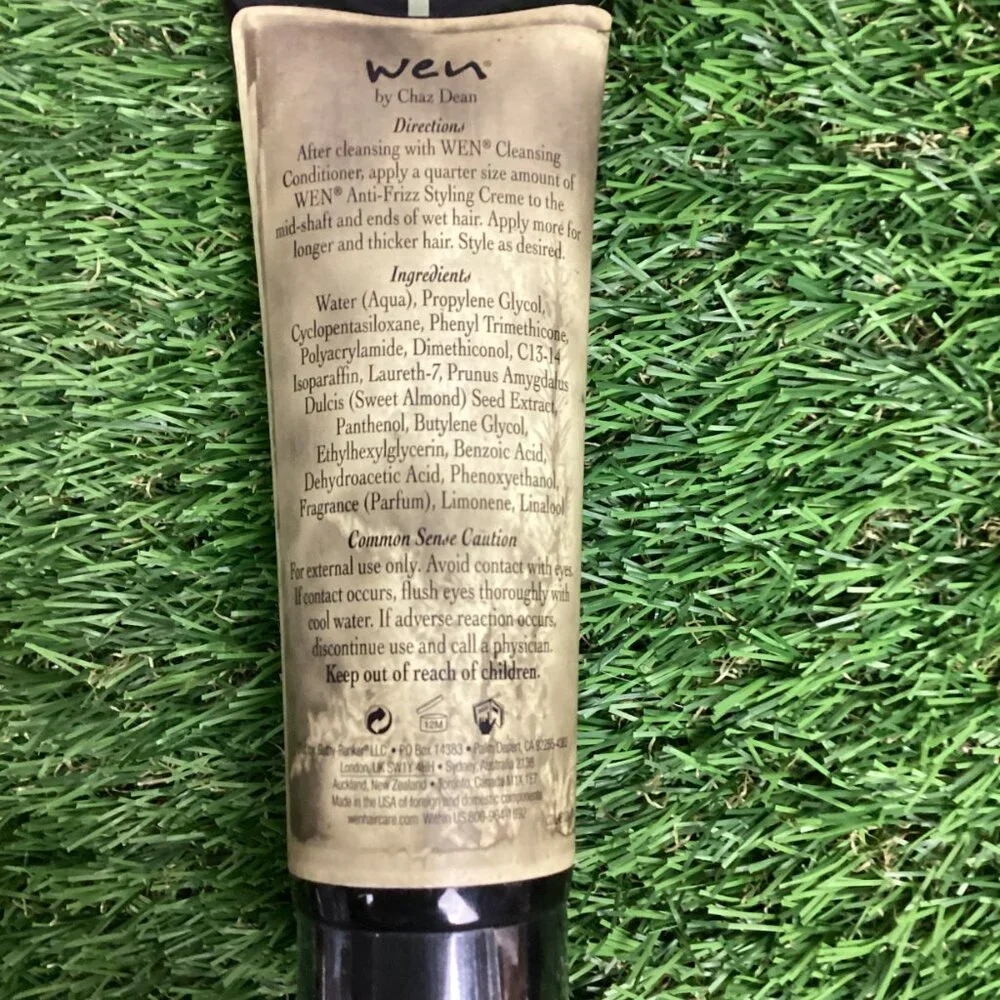Wen 4oz Sweet Almond Mint Anti-Frizz Styling Creme By Chaz Dean x3